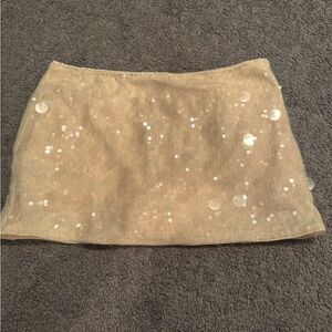 Sequin Cream Skirt
